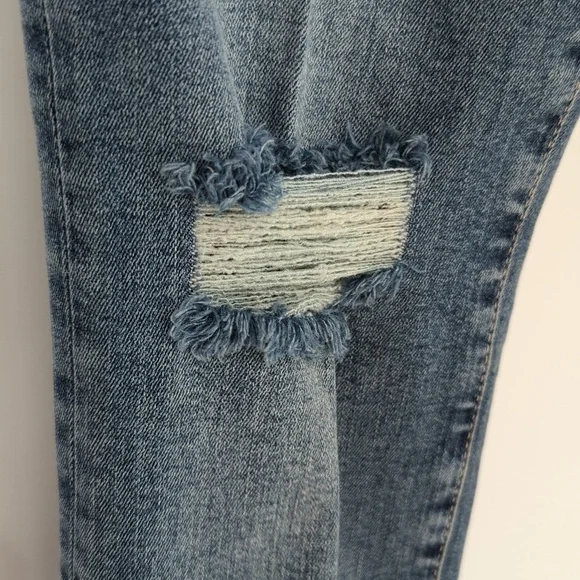 Good American Fringe High Rise Skinny Jeans Blue 10/30 distressed streetwear - Picture 7 of 11